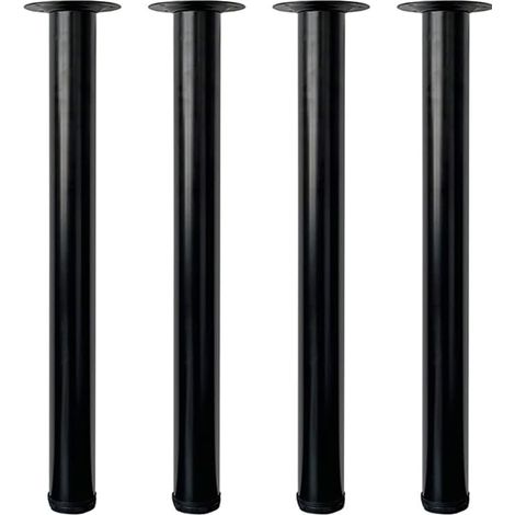 Pieds de Table Réglables 50 cm, Lot de 4 Pieds de Meubles Métal Noir Ø50mm, Support en Acier pour Table Basse (1/5)