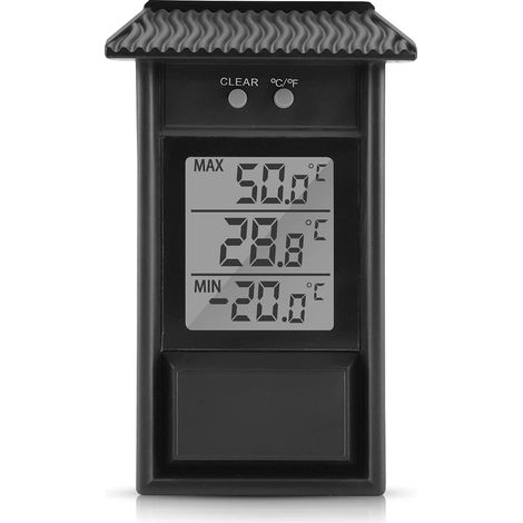 Thermomètre extérieur intérieur, Moniteur de température sans Fil numérique étanche, Thermomètre numérique à Minimum et Maximum, Thermomètres numérique pour extérieur intérieur, -20 à +50°C (1/5)