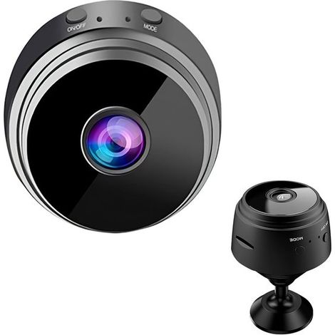 Mini WLAN Überwachungskamera mit Full HD Auflösung (1080p), Akku, Bewegungsmelder, Nachtsicht und Live Videoübertragung per App ultrakompakte Spi (1/5)