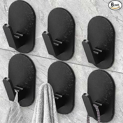 Crochets adhésifs pour serviettes, robustes et faciles à fixer au mur, pour salle de bain, cuisine, carrelage, miroir, sans outils. (1/5)