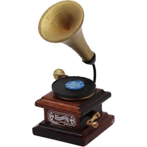 Accessoires miniatures pour phonographe et tourne-disque vintage à l'échelle 1:12, style rétro. (1/5)
