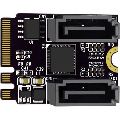 1 Adaptateur NGFF vers SATA 3.0, Double Ports, Puce JMB582, Pour Disque Dur SSD