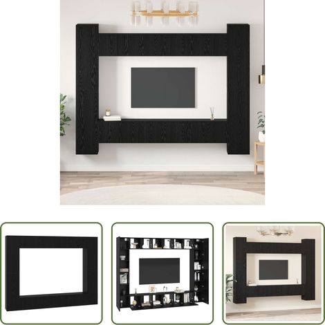 Rangement salon -  Ensemble meuble TV 10 pcs Chêne noir 30,5 x 30 x 90 cm (1/5)