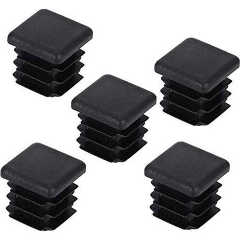 DECARETA 20 pcs Bouchon pour Pied de Chaisse,Bouchon pour Tuyau Carré, Capuchon pour Poteau Carré en Plastique pour Pieds de Meuble Trampoline Armoire Étagère Chaise, 25 25mm (1/5)