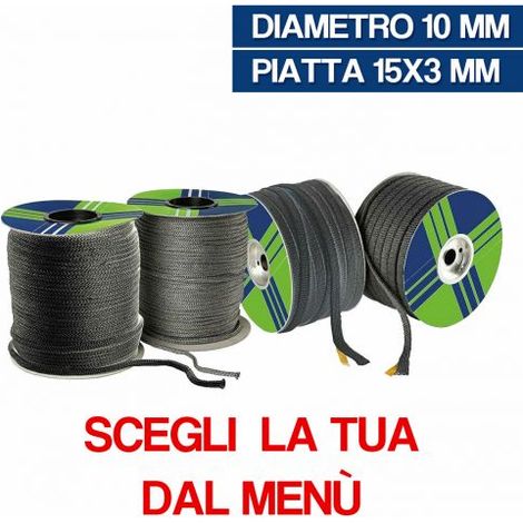 GUARNIZIONE TERMICA C/S ADESIVO PER SPORTELLI STUFA A PELLET LEGNA AL MT 03970V Ø 10MM SENZA ADESIVO (03970) (1/2)