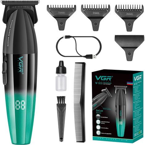 Professional Hair Clipper Fresh Fade 9000 RPM Zero Space for Men DLC T-Blade Cordless Hair Clipper for Barbers and Barbers - USB Rechargeable - Gold (1/5)