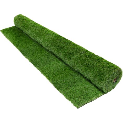 ECD Germany Kunstrasen-Rolle 150x100 cm 1,5m² Grün, Rasenteppich Outdoor wetterfest, 18mm, Grasmatte Meterware, Kunstgras wasserdurchlässig & UV-beständig, Kunstrasenteppich für Balkon Terrasse Garten