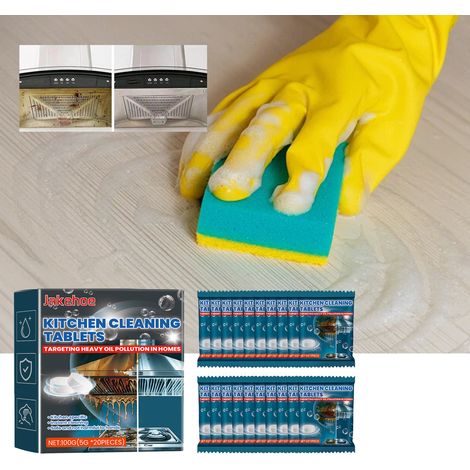 Kitchen Cleaning Effervescent Tablets for Stovetops, Tiles, Bathrooms, and Heavy Oil and Stains - 100g (5g x 20 pieces) (1/5)