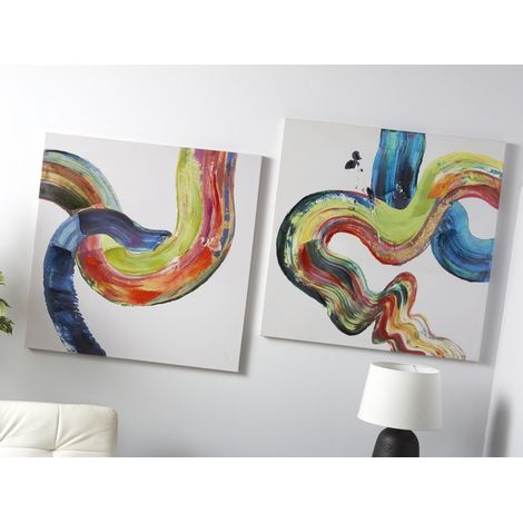 Lienzo Impr. Abstracto Colores 50% Al Oleo 80X80 Cms. S/2 80X3X80 Cms (1/3)