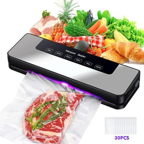 Machine Sous Vide Alimentaire,Sous Videuse Alimentaire pour Aliments Secs et Humides,Automatisé Machine Sous Vide avec 30 Sacs (1/5)