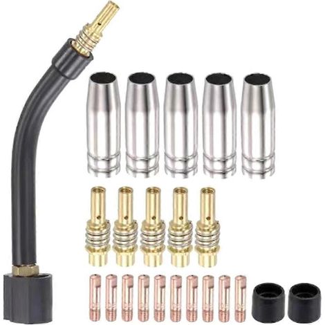Nouveau type de consommable de soudage revêtu avec pointe de contact de 0,8 mm, laitier de soudage antiadhésif, buse de soudage sans gaz, compatible avec le MIG 15AK. (1/5)