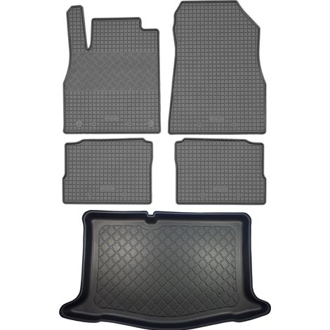 Set di tappetini in gomma per auto e tappetino per bagagliaio per Nissan Micra K14 Hatchback (5 porte) dal 03.2017 (1/5)