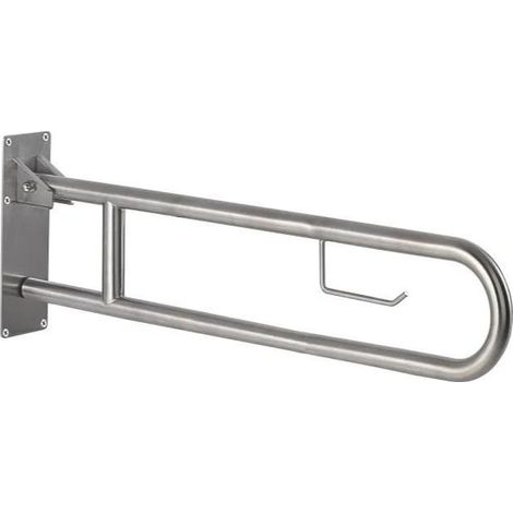 Appoggio Ribaltabile Con Portarotolo 80 Cm Spazzolato  Scilla