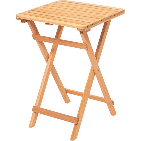 Table d'extérieur Piasco, 2 places, Table pliante, 60x60x72h cm Marron (1/4)