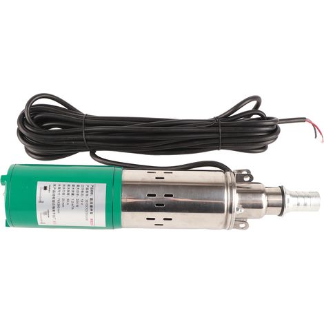Pompe immergée solaire pour forage, inox brossé, vis haute levée 30m, irrigation agricole, DC12V 220W (1/5)