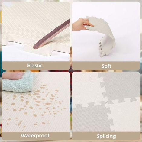 Tapis de jeu en mousse - Puzzle souple en EVA pour enfants, tapis de jeu emboîtable, tapis de sol en mousse, 16 pièces (1/4)