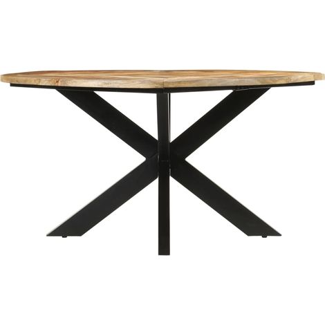 Maison Exclusive - Tavolo da Pranzo Ø150x76 cm in Legno Grezzo Massello di Mango (1/5)