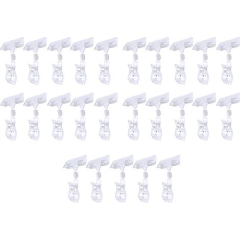 Housoutil - Lot de 25 pinces à étagères transparentes double tête (1/5)
