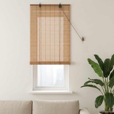 vidaXL Tenda a rullo Marrone 60 x 160 cm Bambù