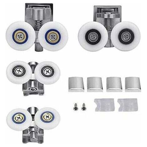 26-mm-Duschtürrollen – Doppelrolle für 6–8 mm Glastüren – Zinklegierung und Edelstahl – Leiser Betrieb (1/5)