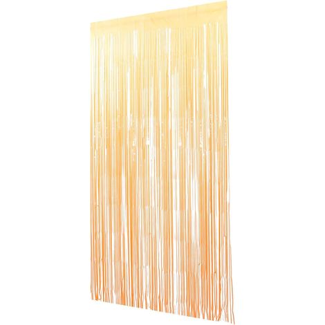 Rideau à Franges Décoratif Accessoire de Fond Orange en Plastique 1x2m Texture Confortable et Installation Facile pour Fête pour Soirées (1/5)