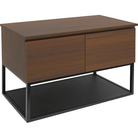Meuble de salle de bains suspendu avec cadre et plan - SAT - B-Way - 119x30x45 avec tiroirs pleine extension et fermeture amorti