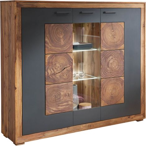 Highboard Sheesham 150x40x135 gebeizt TURIN 10