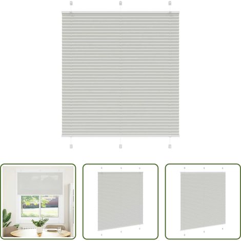 Sichtschutz - Plissee Hellgrau 120x150 cm Stoffbreite 119,4 cm Polyester (1/5)