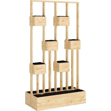 GagaJardiniere surelevee avec treillis en bois 90x45x170 cm (1/5)