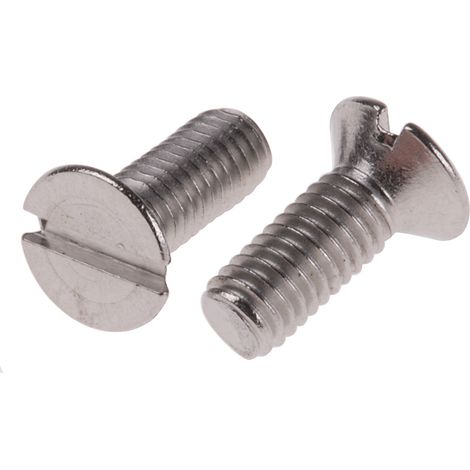 Vis à métaux RS PRO M3 à tête Fraisée fendue en Acier Inoxydable, 8mm ( Prix pour Sachet de 100 )