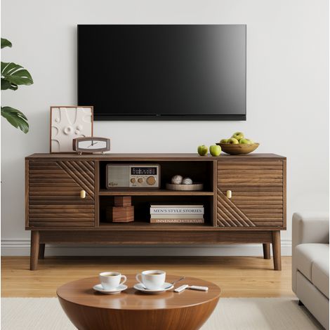 Mobile TV 110 cm per TV 32-45 pollici, con vano contenitore, noce OKMYHOME (1/5)