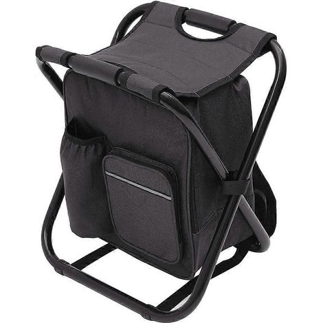 NOW 1 pc chaise de camping pliable sac à dos tabouret de pique-nique avec sac de pêche étanche sac à dos de randonnée avec siège tabouret portable en tissu oxford 600D Compatible avec (1/5)