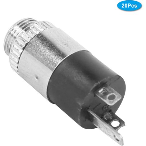 Lot de 20 prises jack femelles pour casque audio/vidéo stéréo 3,5 mm avec écrou de serrage PJ-392 (1/5)