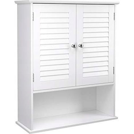 Pensile da bagno bianco BBC27WT con ante a persiana (1/5)