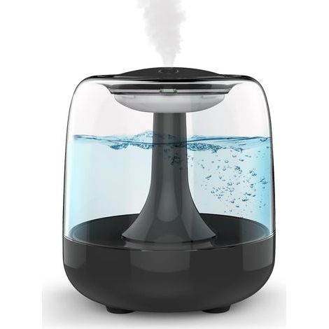 Mini humidificateur USB 440 ml, humidificateur d'air ultrasonique avec veilleuse colorée, arrêt automatique, 2 modes de pulvérisation, ultra-silencieux (noir) (1/5)
