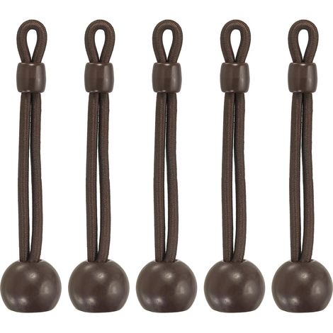 5 Pcs Cordes Bungee À Bille, 3 Pouces Attaches Universelles pour Enrouleurs Résistantes Aux Intempéries pour Camping Intérieur/Extérieur Pare-Soleil, Marron (1/5)