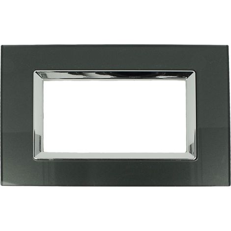 Placca 504 4M VETRO VIMAR ARKE' ACCIAIO SCURO (1/3)