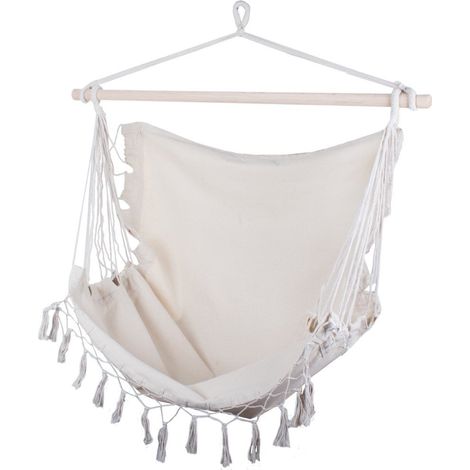 Hamac brésilien, chaise suspendue, chaise à bascule crème (1/5)