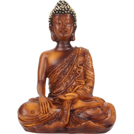 Statue Bouddha Chance Richesse Sérénité Zen Méditation Figurine Déco Bureau Couloir BS107F 12.2x8.5x6.2cm (1/5)