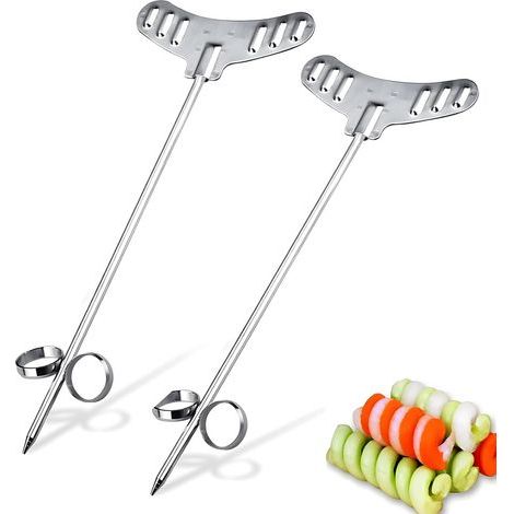 2 Pieces Vegetable Spiral Knife, Spiral Potato Peeler, Stainless Steel Spiral Carving Tool, Saver for Vegetables and Fruit Spiral Knife (1/5)