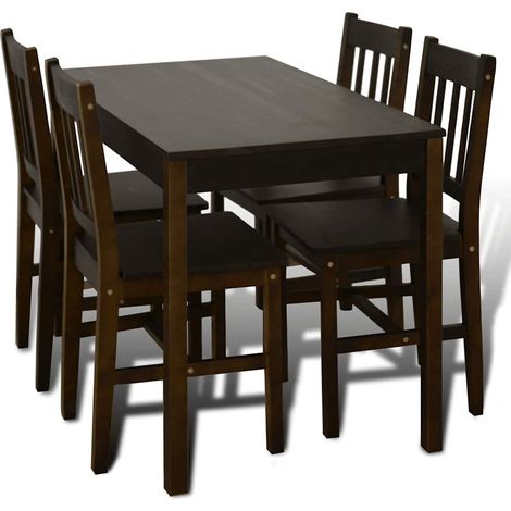 Maison Exclusive - Esstisch Holztisch mit 4 Holzstühlen Esszimmer (1/5)