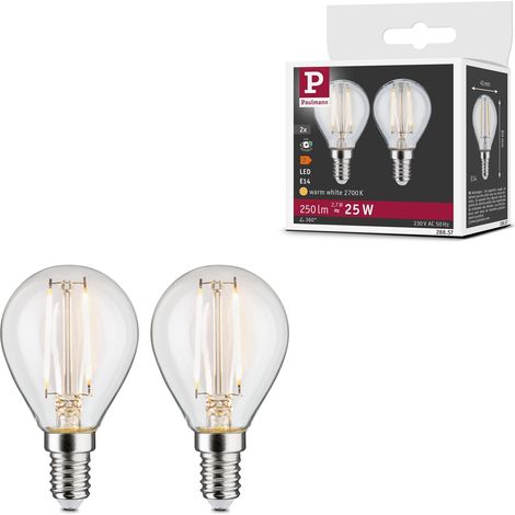 Lampe LED sphérique Filament E14 230V 2x250lm 2x2,7W 2700 K Clair Lampes ampoule (1/5)