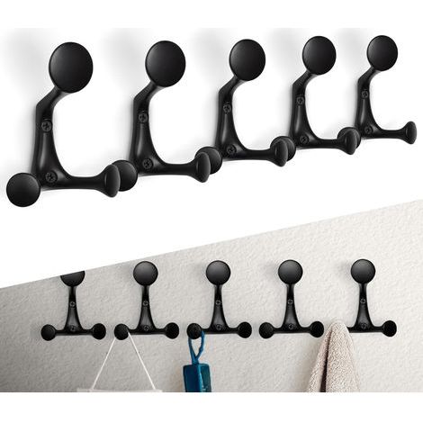 5 pièces Crochets muraux pour manteaux, crochets muraux, support de crochets d'entrée robuste,pour suspendre vêtements (1/5)