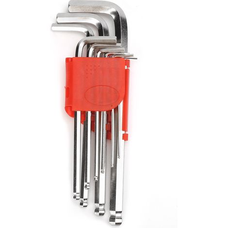 Jeu de 9 clés Allen en acier chrome vanadium avec étui de protection pour vis et réparations (1/5)