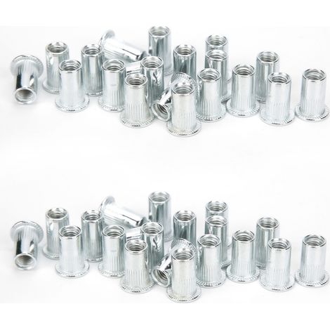 Lot de 40 inserts filetés tête plate en alliage d'aluminium M5x20, outils de fixation pour bricolage (1/5)