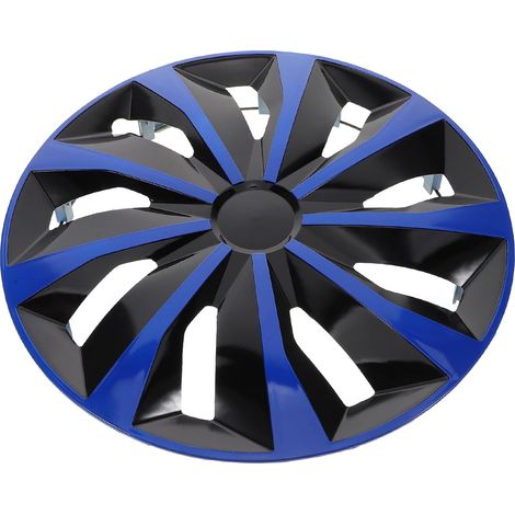 Enjoliveur De Roue 12 Pouces - Lot De 4 - Acier Et Plastique - Bleu - Protection Moyeu - Véhicule Universel (1/5)