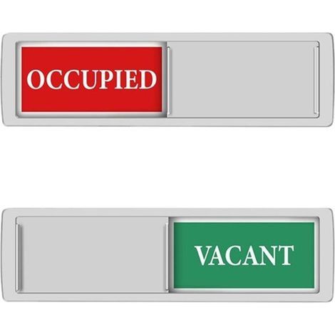 (silber) „Frei“-Schild, „Besetzt“-Schild an der Schiebetür, „Bitte nicht stören“-Schild, WC-Schild, Büroschild, Konferenzschild, Badezimmer, Homeoffice, Konferenzraum (1/5)