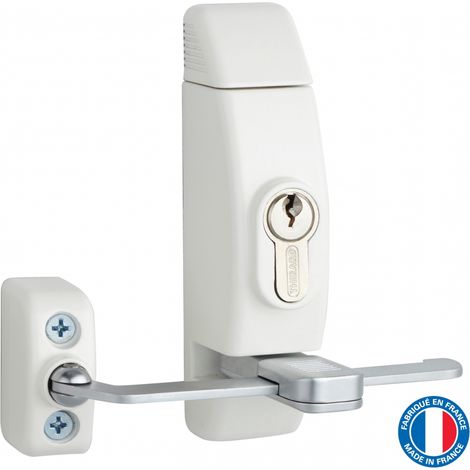 Thirard – Entrebailleur à cylindre pour fenêtre 118x130mm – Finition blanche – 3 clés – Corps en alliage moulé pour longévité
