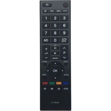 Télécommande TV - Toshiba - CT-90326 - Compatible avec plusieurs modèles - Couleur noire - Télécommande simple