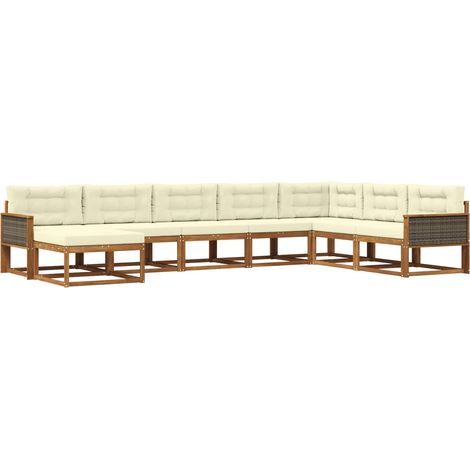 Outdoor Sofa Set 8 pcs Natural and Cream vidaXL (1/5)